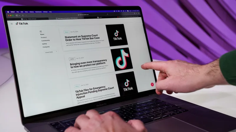 Person browsing content on a laptop screen, representing a visitor encountering a lead magnet opt-in form while reading online